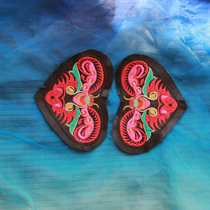 Heart-shaped Butterfly Embroidery Piece Embroidery Piece Diy National Style Hat Sachet Necklace Embroidery Piece Patch