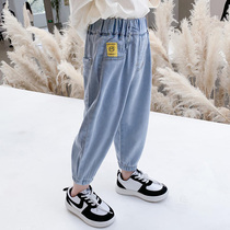Summer Childrens Skyline jeans 3 years old girl thin pants baby pants baby anti-mosquito pants 2 year old womens pants soft denim