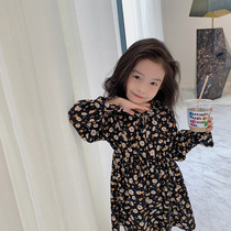 Girls dress Spring and autumn thin children Broken Flowers Snowspun Skirt Baby Foreign Air Hitch Girl Spring Clothing