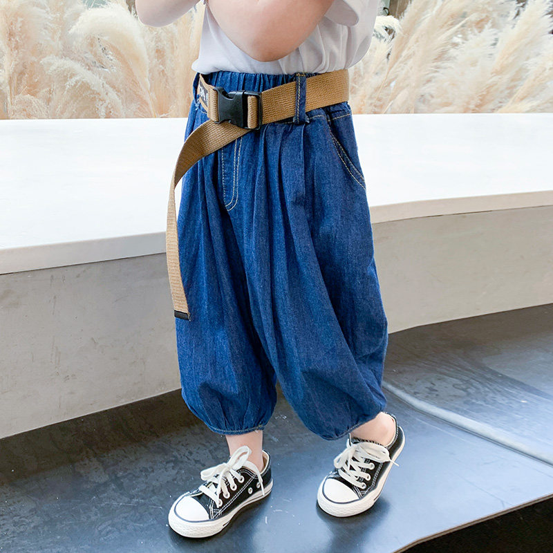 Girl Frying Street Pants Summer Children Boy Jeans Baby Lantern Bowl Baby Baby Baby Brown Bowl