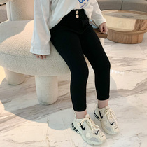 Autumn Winter Style Black Girl Jeans Children Pencil Pants Elastic Beating Underfoot Pants Baby Sashimi Pants