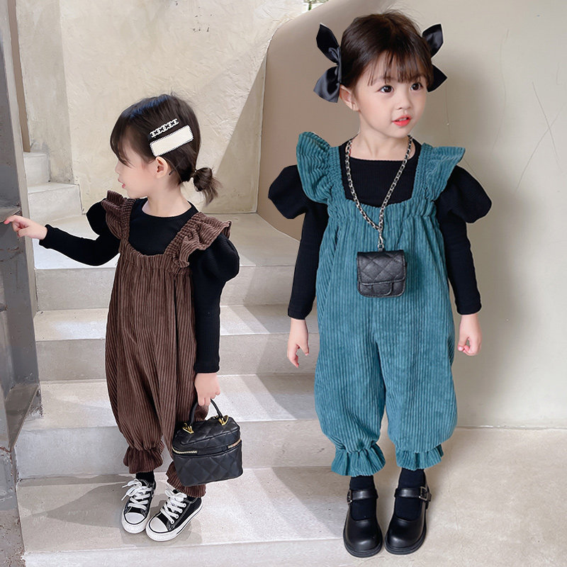 Girls spring and autumn net red suit Korean style baby bag pants 5-year-old children's Western style spring clothes 3-year-old girl baby fried street two-piece set