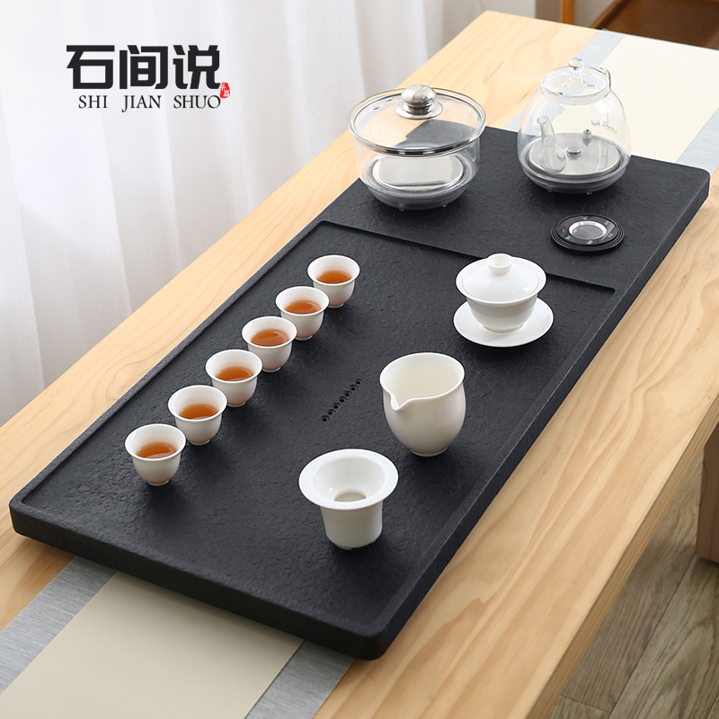 Whole Umquin Stone Tea Tray Live Magnetic Furnace Integrated Brief Tea Set Group Home Fully Automatic Boiling Water Pot Tea Cross-Straits