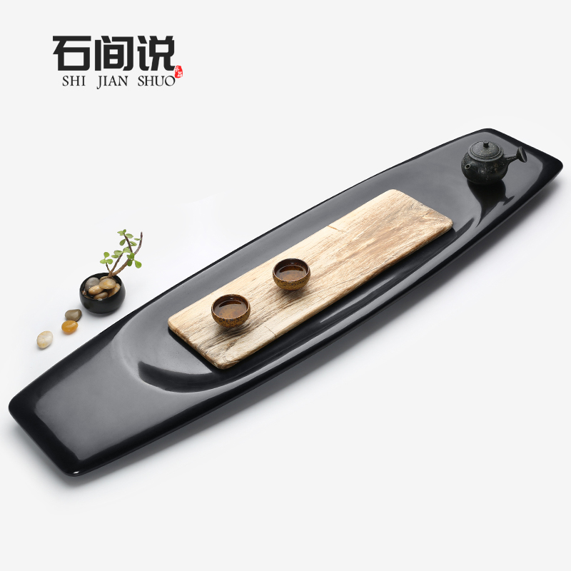 Stone room says natural whole wood fossil tea tray home Ujinshi Grand tea table modern minimalist stone tea set nursery tray