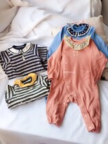 Export single cotton long sleeve one-piece cotton knitted cotton wool infant bag fart conjoined