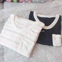 Summer thin short-sleeved breastfeeding moon clothing Daily single soft wool towel pregnant womens pajamas half pants feeding Home clothing