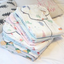 Cotton double-layer gauze breastfeeding month clothing high density soft cotton yarn postpartum feeding pregnant women pajamas nursing home clothing