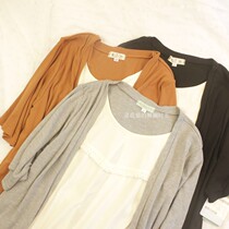 Pregnant womens summer clothing export day single summer short-sleeved breast-feeding coat fake two open-fitting clothes lacing clothes