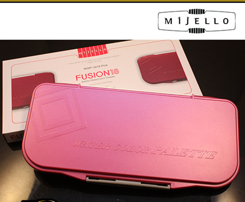 Korean MIJELLO Fusion Artist 18 grid Watercolor Palette Pink #3018P