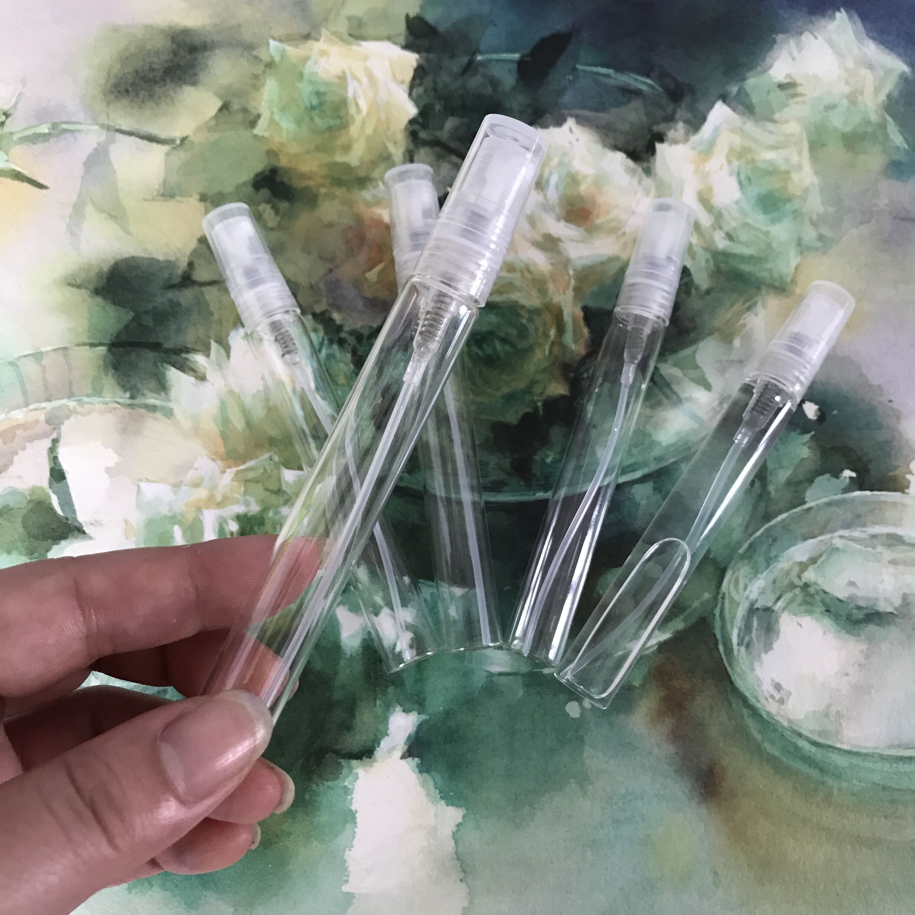 Mini Glass Small Spray Pot Water Color Wet Painting Nebulizer Spray Bottle Watercolor Painting tool 10ML
