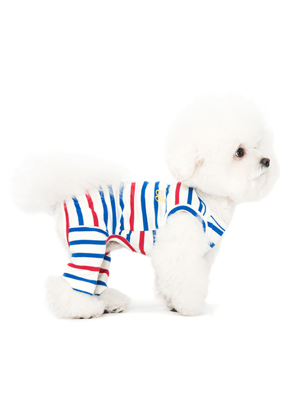 Mùa xuân và mùa hè Pháp sọc bốn góc jumpsuit chó quần áo Teddy thú cưng Hàn Quốc | Sniff - Quần áo & phụ kiện thú cưng áo thú cưng