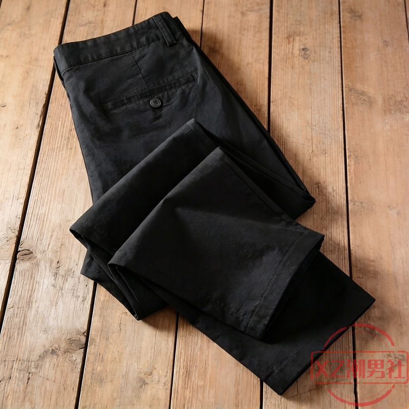 Summer Pure Cotton Tapered Cropped Pants for Men, Business Thin Slim-Fit Casual Pants, Loose Versatile Stretch 9-Point Pants