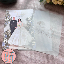 Personalized wedding transparent sulfuric acid paper invitations wedding transparent wedding invitations hot stamping embossed invitations custom made