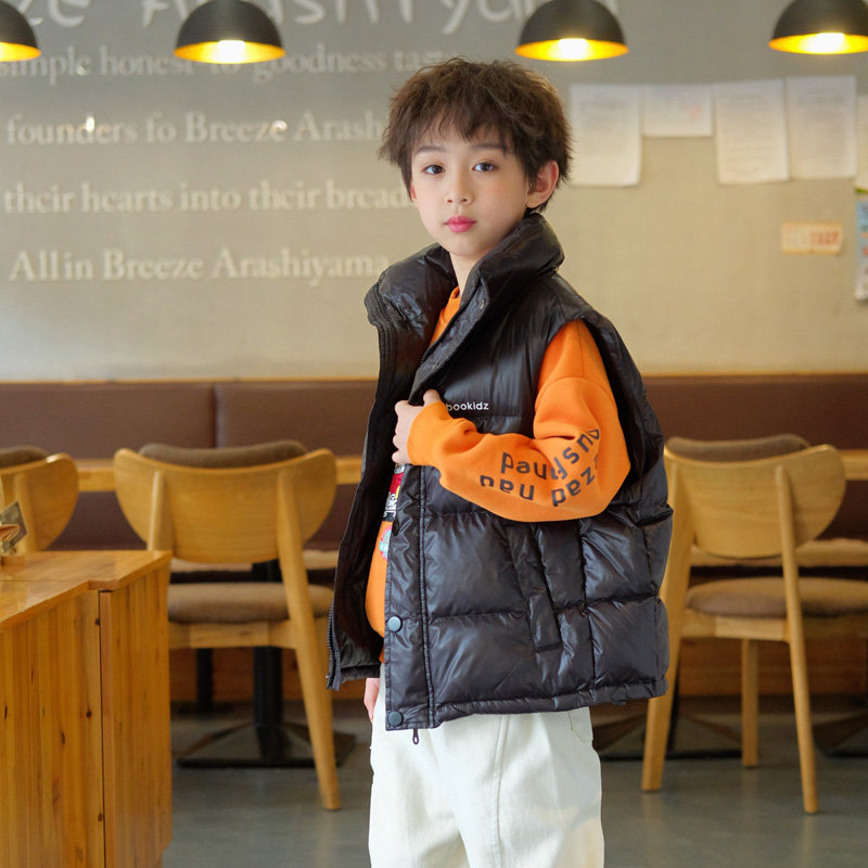 Missy West Boys Vest Fall Winter 2020 New Kids Down Horse Clip In Big Boy Can Shoulder Wearing Tank Top Tide