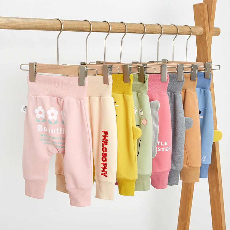 Baby pants Spring and autumn winter outside wearing belly protector girls autumn clothes 3 toddler 1 year old big ass pants boy baby high-waist pp pants