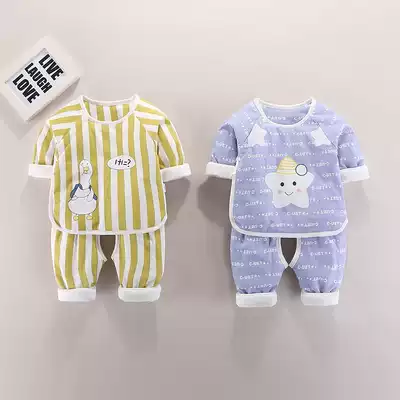 Newborn baby clothes spring and autumn winter coat monk newborn cotton padded jacket outside wearing cotton cotton cotton baby cotton suit