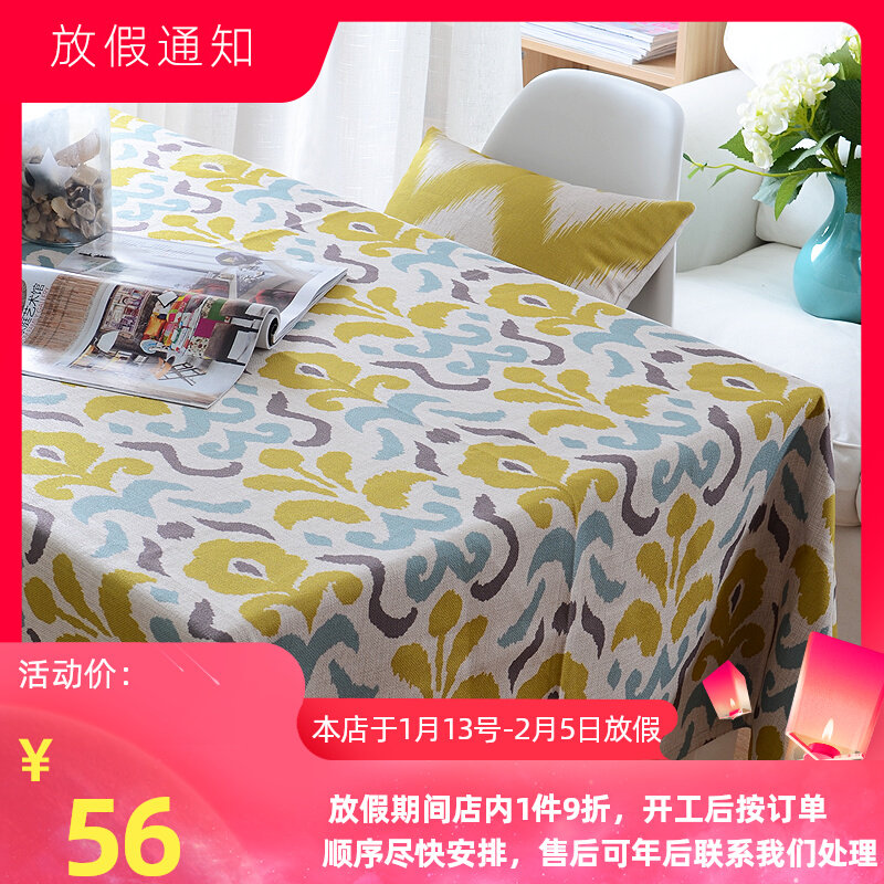 Nordic geometric simple cotton linen tablecloth table cover rectangular coffee table cloth restaurant non-ironing tablecloth can be customized