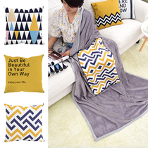Nordic pillow blanket dual-use quilt summer cool quilt office lunch break blanket car sofa pillow cushion air conditioning quilt