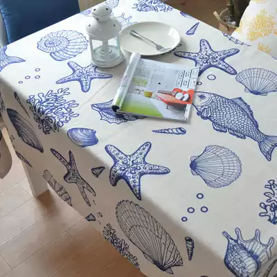Pinecone house Mediterranean sea tablecloth Rectangular dining room tablecloth Nordic simple coffee table table cover cloth cover towel decoration
