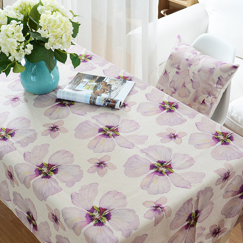 Beautiful Petal Rectangular Tablecloth Fabric Pastoral Cotton Linen Tablecloth Square Table Cover Cloth Coffee Table Cloth Can Be Customized