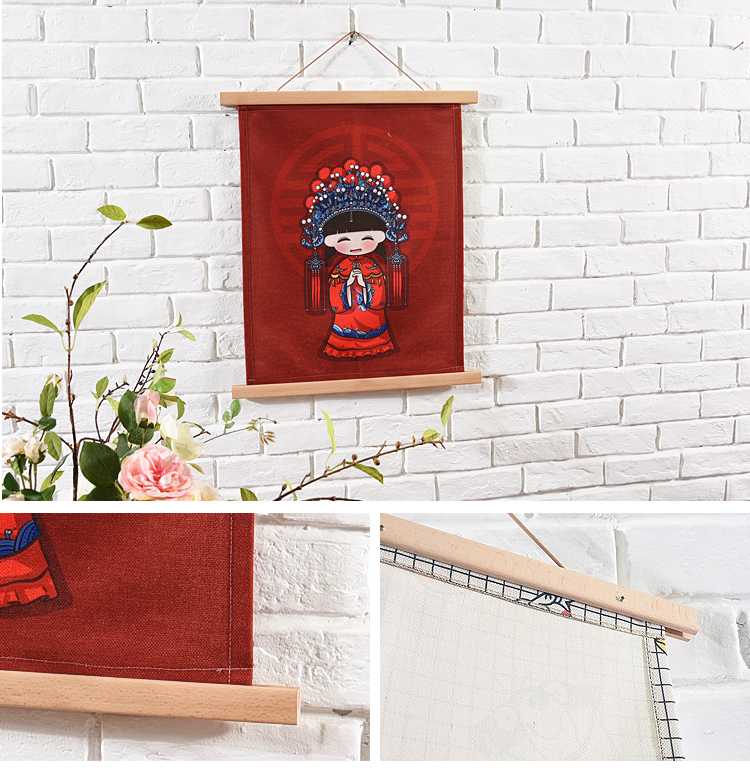 gió Trung Quốc hi từ Trung Quốc kết hôn đám cưới phiên bản theo chiều dọc trang trí bức tranh sơn vải vải nhà hàng tấm thảm treo tường vải nền - Tapestry thảm treo tường decor	