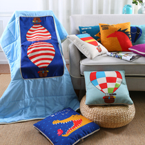 Pine house flying house round the balloon cotton linen pillow is sofa car cover is covered by multi-function blanket air conditioning