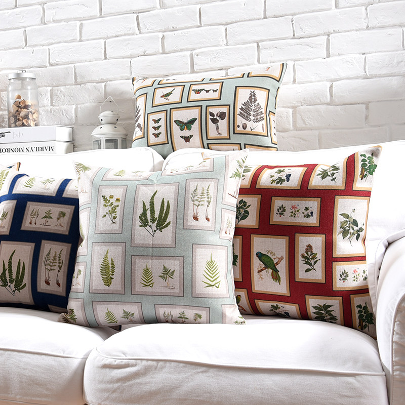 American country style sofa home pillowcase bedside back Nordic wild cotton and linen cushion waist pillowcase