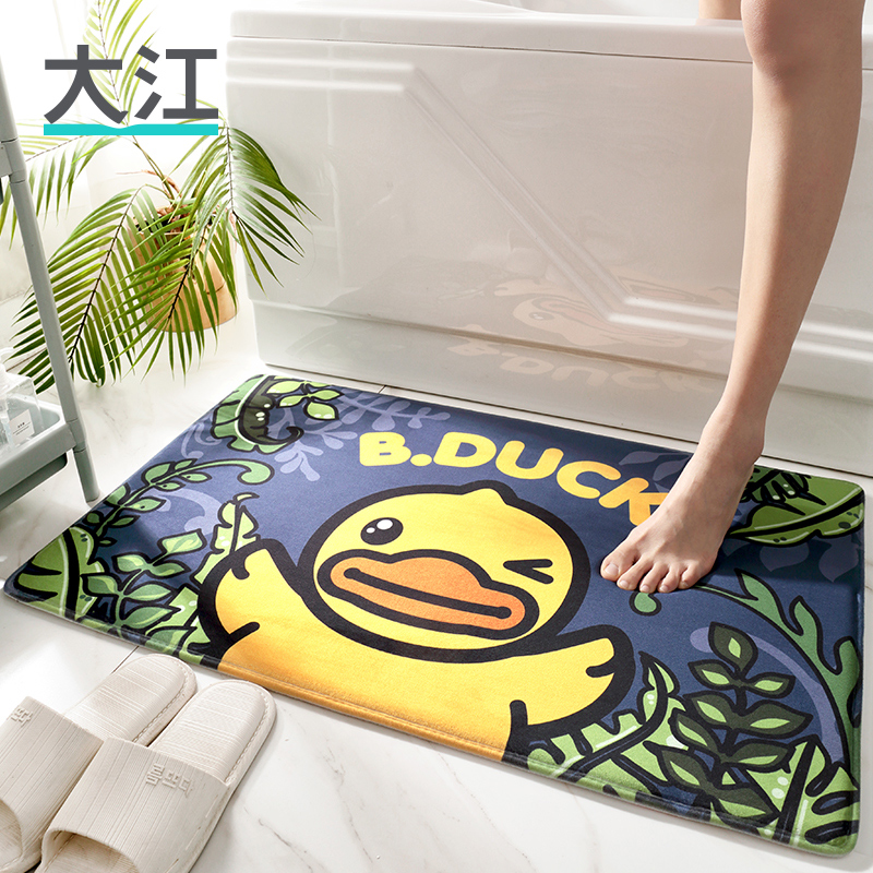 Cartoon Small Yellow Duck Stomp Comfort cushion Makeup Room Suction Carpet Door Cushion Home Footbed Toilet Bathroom Slip Mat