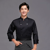 Двойной ряд черный с длинным рукавом чистый хлопок