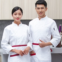 Шеф -повар одежда с длинным рукавом хлопок утолщенный осенний и зимний повар