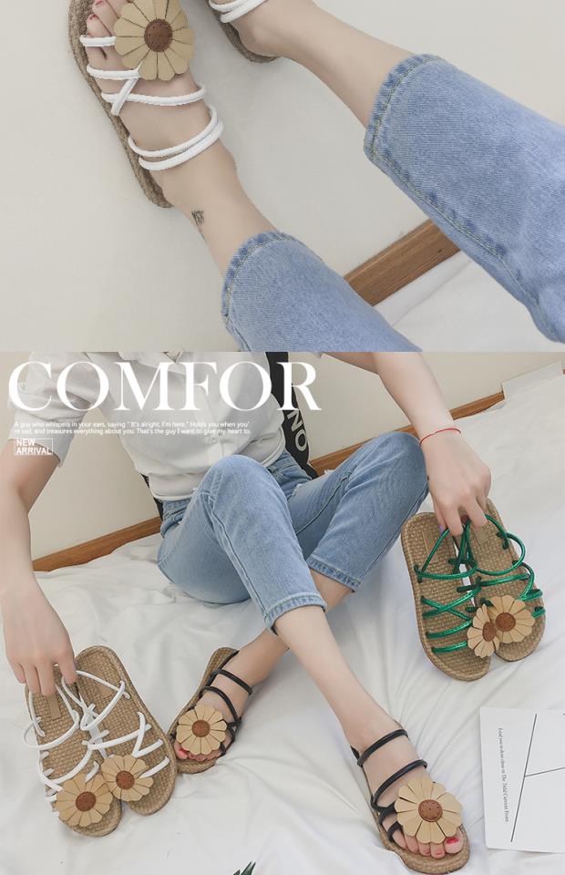Mùa hè 2017 phong cách mới hoa hở ngón thời trang dép đế mềm đế mềm đi biển sandal nữ sinh đôi giày nữ dép sandal nữ