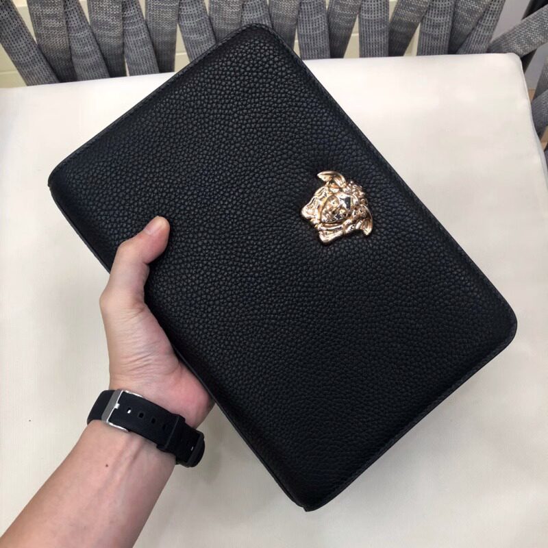 European and American special cabinet men's lock hand in hand bag genuine leather business handbag Bull Leather Hand Grip Bag Fashion Clip Casual Man-Taobao
