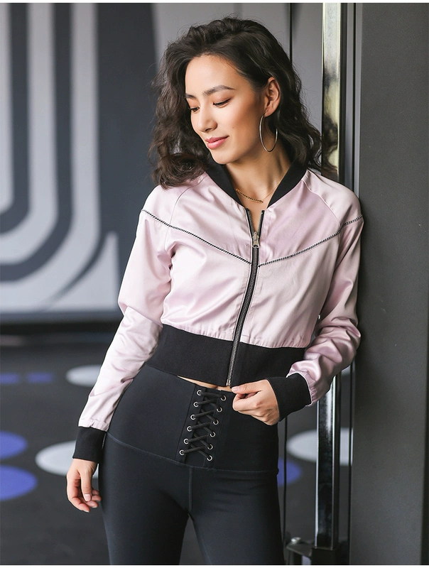 Runaway Loli Sports Jacket Phụ nữ hai mặt Zipper ấm Áo khoác mùa thu ngắn thêu thường hàng đầu