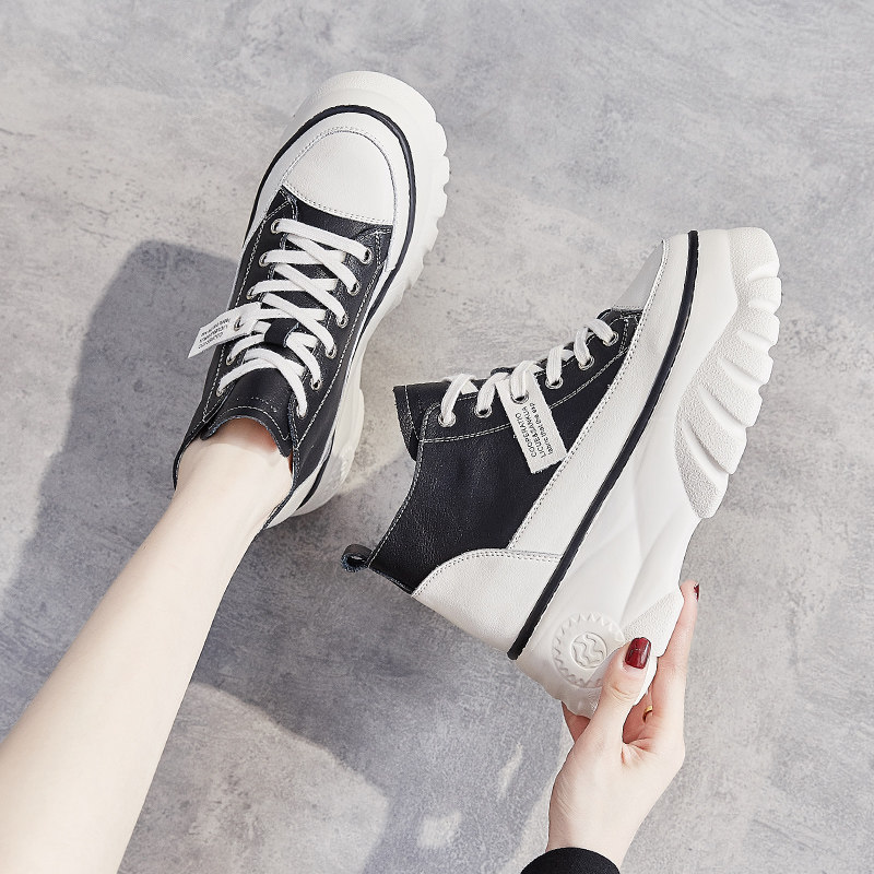 Small white shoes women's hot cake cotton shoes thick bottom heightening women's shoes 2022 autumn and winter new old shoes plus velvet tide shoes