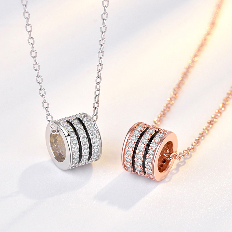 Small Brute Waist Necklace Pure Silver Mesh Red Ins Tide Minimalist Rose Gold Necklace Transfer Bead Pendant Collarbone Chain Sending Girlfriend