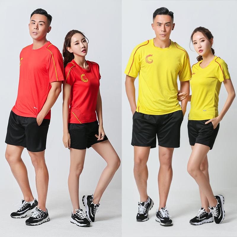 New custom group purchase of men and women volleyball clothes suit team uniforms short sleeve match air volleyball badminton goalball doorball training suit