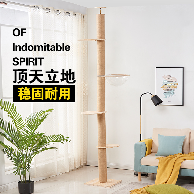 Solid wood Tongtianzhu cat climbing frame cat jumping platform cat tree cat furniture cat nest tree cat frame furniture nest scratching column tops the ground