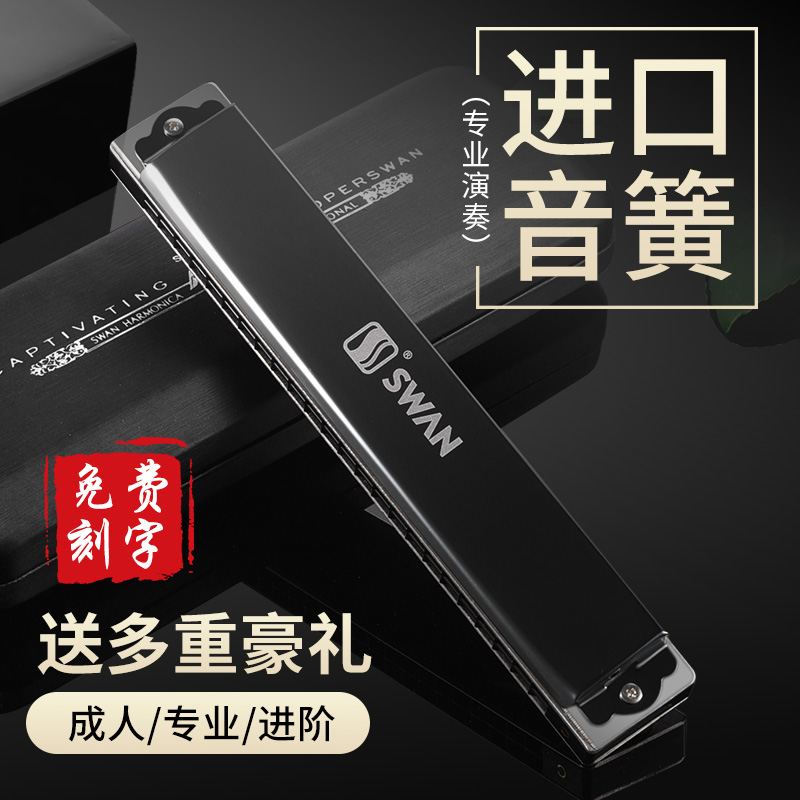 Germany imported reed swan 28-hole high-end polyphonic c-tune harmonica advanced adult professional accent playing piano