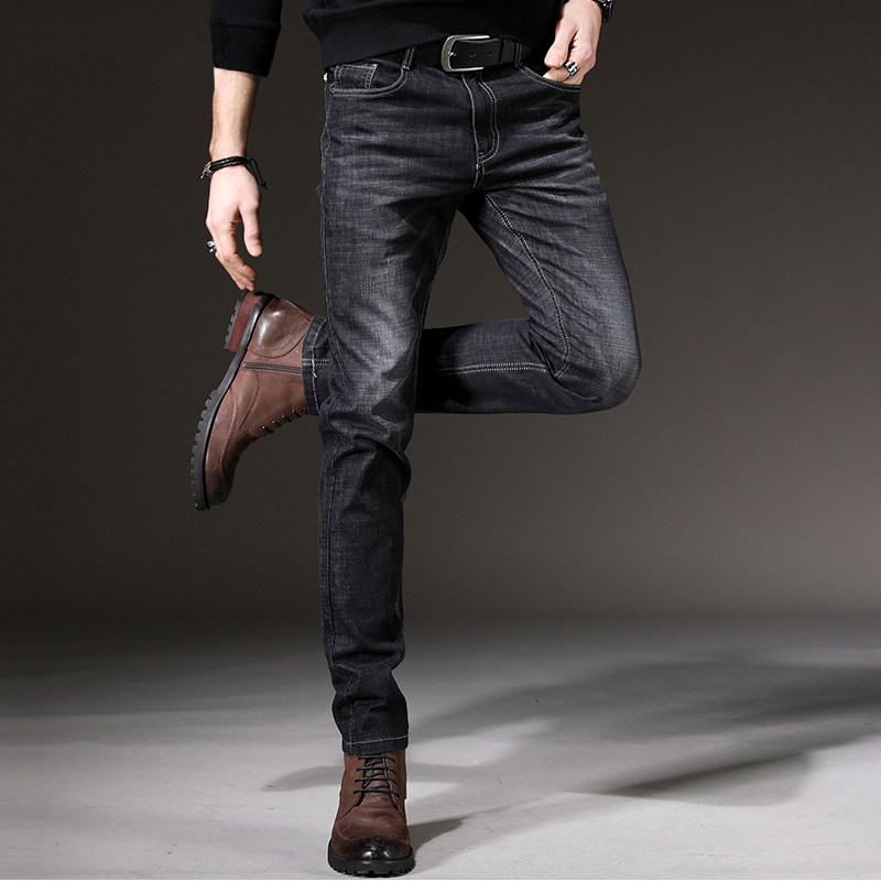 Jeans Men Spring and Autumn 2022 New Korean Version Trend Stretch High-end Fashion Brand Slim Small Foot Men's Long Pants