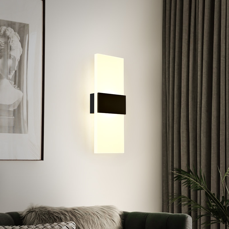 Wall lamp simple modern corridor aisle creative rectangular led living room wall lamp light luxury bedroom study bedside lamp