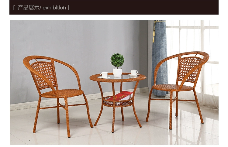 Ghế wicker ba mảnh ban công bảng và ghế năm mảnh đồ nội thất giải trí bàn ghế ngoài trời vườn bàn cà phê ghế kết hợp