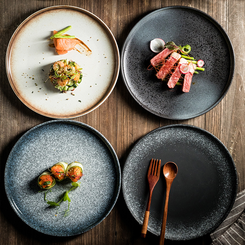 Chaozhou Tableware Steak Plate Western-Style Plate Restaurant High-Value Plate Dish Plate Pasta Plate Creative Flat Plate Rice Plate