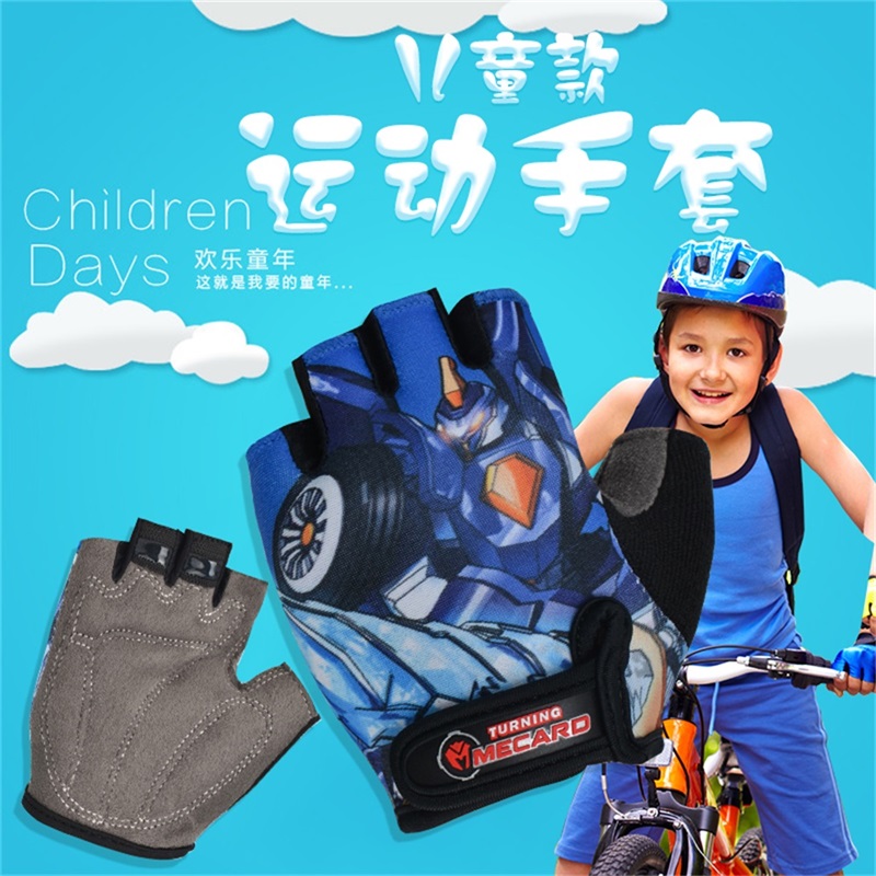 Child Gloves Boys Outdoor Sports Breathable Non-slip Self Bike ICE RIDING BALANCE CAR HALF FINGER GLOVES