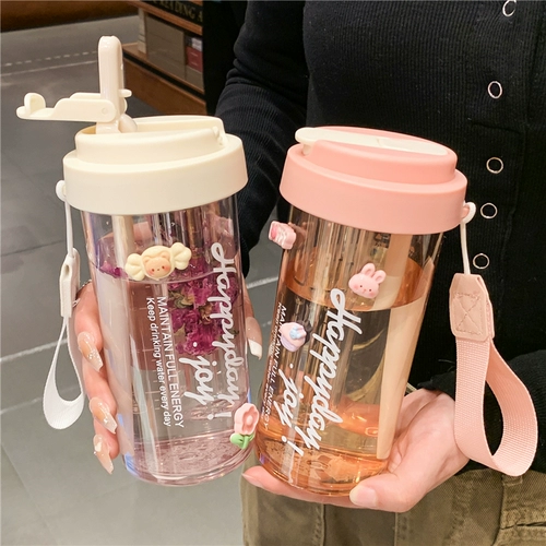 Высококачественный красный (черный) чай со стаканом, чайная чашка, портативная трубочка для школьников, популярно в интернете