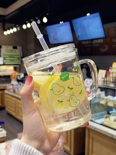 Корейская простота девочка сердца теплостойкость стакан милый домашний машне