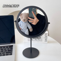 Vintage Metal Premium Ins Makeup Mirror Minimalist Student Dorm Desktop HD Dressing Mirror
