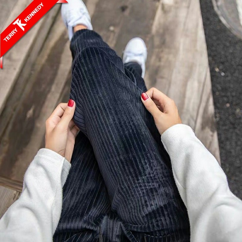 Maternity corduroy pants outside wearing corset tide mom adjustable maternity wear autumn and winter style satin pants fashion sweatpants