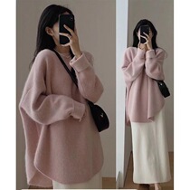 Maternity autumn and winter clothing set fashionable loose and lazy sweater knitted bottoming shirt corduroy skirt two-piece set