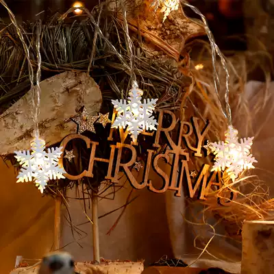 Snowflake Christmas Tree Holiday decoration supplies Creative scene decoration ins wind room hanging props Small color light string