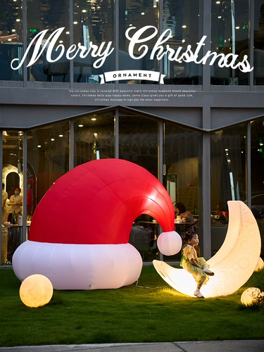 Рождественское дорожное надувное украшение для пожилых людей, атмосферный макет